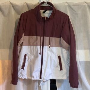 Stylish Women's Maroon and White Jacket